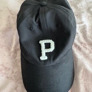 Victoria's Secret Black Cap with 'P' Logo
